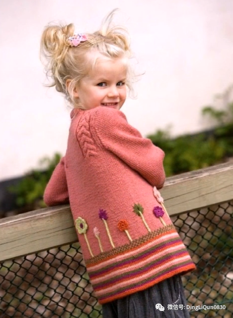 50款漂亮多彩的儿童花式毛衣外套：